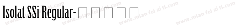 Isolat SSi Regular字体转换